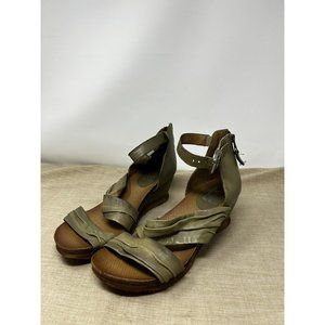Miz Mooz Cassie Leather Heeled Sandals Green Women’s EU 42 US 11